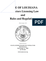 STATE OF LOUISIANA Contractors Licensing Law and Rules and Regulations