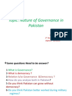 Nature of Governance in Pakistan