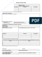 Incident Report Form - Irf Template