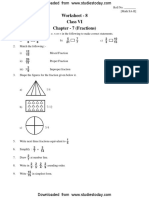 CBSE Class 6 Fractions Worksheet