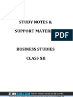 Business Studies - Class 12 Notes PDF