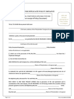 Indemnity Bond For Duplicate Policy Issuance English