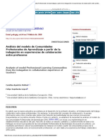 Análisis Del Modelo de Comunidades Profesionales de Aprendizaje A Partir de La Indagación en Experiencias de Colaboración Entre Profesores