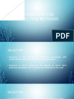 Standards For Selection Methods