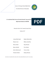 A Correlational Study Between Facebook Intensity Usage and Social Anxiety of Senior High School Students in FEBNHS-1 PDF