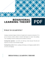 Behavioral Learning Theory