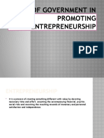 Role of Government in Promoting Entrepreneurship