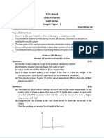 ICSE Board Class X Physics Gold Series Sample Paper - 1: Time: 1 Hrs Total Marks: 80 General Instructions