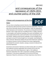 Causes and Consequences of The Great Depression of 1929-1933, and Counter-Policy of The USA