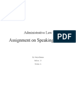 Assignment On Speaking Orders: Administrative Law