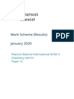 Mark Scheme (Results) January 2020: Pearson Edexcel International GCSE in Chemistry (4CH1) Paper 1C