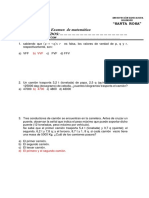 Examen de Matemática Tercero