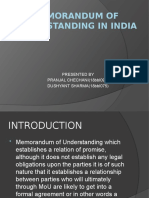 Memorandum of Understanding in India