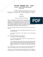 Executive Order No. 209: The Family Code of The Philippines July 6, 1987