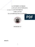 Central University of Bihar School of Law and Governance Subject: Law of Evidence Code-Law 252 B.A.LL.B (HONS.) & B.SC - LL.B (HONS.)