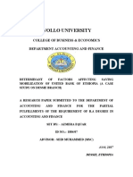 Wollo University: College of Business & Economics Department Accounting and Finance