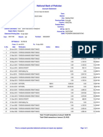 National Bank of Pakistan: Account Statement