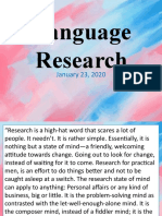 Language Research: January 23, 2020