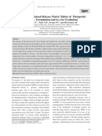 Once-Daily Sustained-Release Matrix Tablets of Metoprolol Tartrate: Formulation and In-Vitro Evaluation