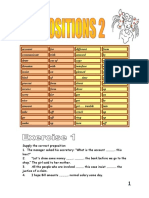 Worksheet - Prepositions