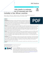 Using Health Facility Deaths To Estimate Population Causes of Neonatal and Child Mortality in Four African Countries