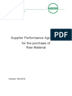 Supplier Performance Agreement For The Purchase of Raw Materials 09-2018 PDF