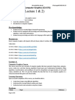 Week # 01 (Lecture 1 & 2) : Computer Graphics (CS-575)