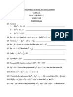G.D. Goenka Public School, Sector 22, Rohini Class - Ix Practice Sheet-2 Subjective Polynomials