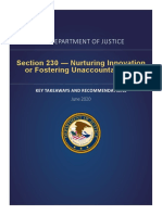 DOJ's Section 230 Report - Takeaways & Recommendations