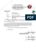 Memorandum: Philippine National Police Training Institute Regional Training Center 8