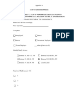 Survey Questionnaire The Implementation of Pantawid Pamilyang Pilipino Program in Sitio Panipasan, Marilog District: An Assessment