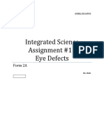 Integrated Science Assignment #1 - Eye Defects: Form 2A