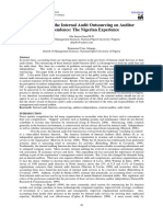 The Effect of The Internal Audit Outsourcing On Auditor Independence: The Nigerian Experience