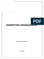 Short Notes On Marketing Management