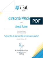 Certificate of Participation: Abegail Acohon