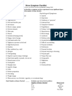 Stress Symptom Checklist: Physical Symptoms Psychological Symptoms