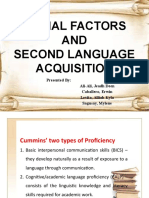 Social Factors AND Second Language Acquisition