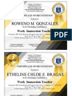 Roweno M. Gonzales: Work Immersion Teacher