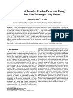 Analysis of Heat Transfer, Friction Factor and Exergy Loss in Plate Heat Exchanger Using Fluent