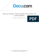 Resumen Fisiologia Sistema Digestivo Generalidades Del Aparato Digestivo