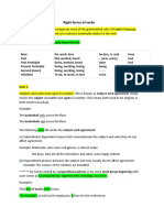 Right Forms of Verbs