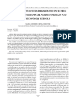 Attitudes of Teachers Towards The Inclusion of Children With Special Needs in Primary and Secondary Schools