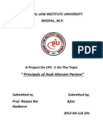 National Law Institute University Bhopal, M.P.: " Principals of Audi Alteram Partem"