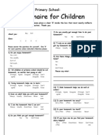 Primary School Childrens Homework Questionnaire