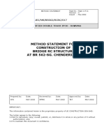 Method Statement For Construction of Bridge RC Structure at BR 562-Sg. Chenderiang