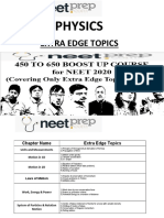 Physics - Extra Edge Topics For NEET 2020