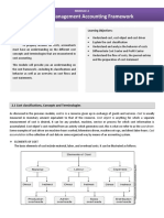 Cost and Management Accounting Framework: Learning Objectives