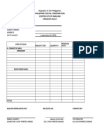 Republic of The Philippines Philippine Postal Corporation Certificate of Mailing Franked Mails