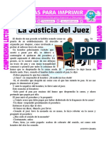 Ficha La Justicia Del Juez para Quinto de Primaria