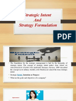 Strategic Intent and Strategy Formulation